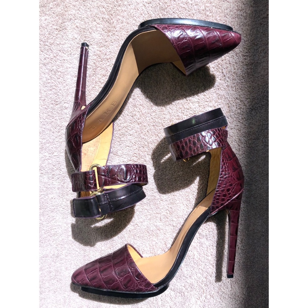 L.A.M.B. Oxley Wine Leather Pumps